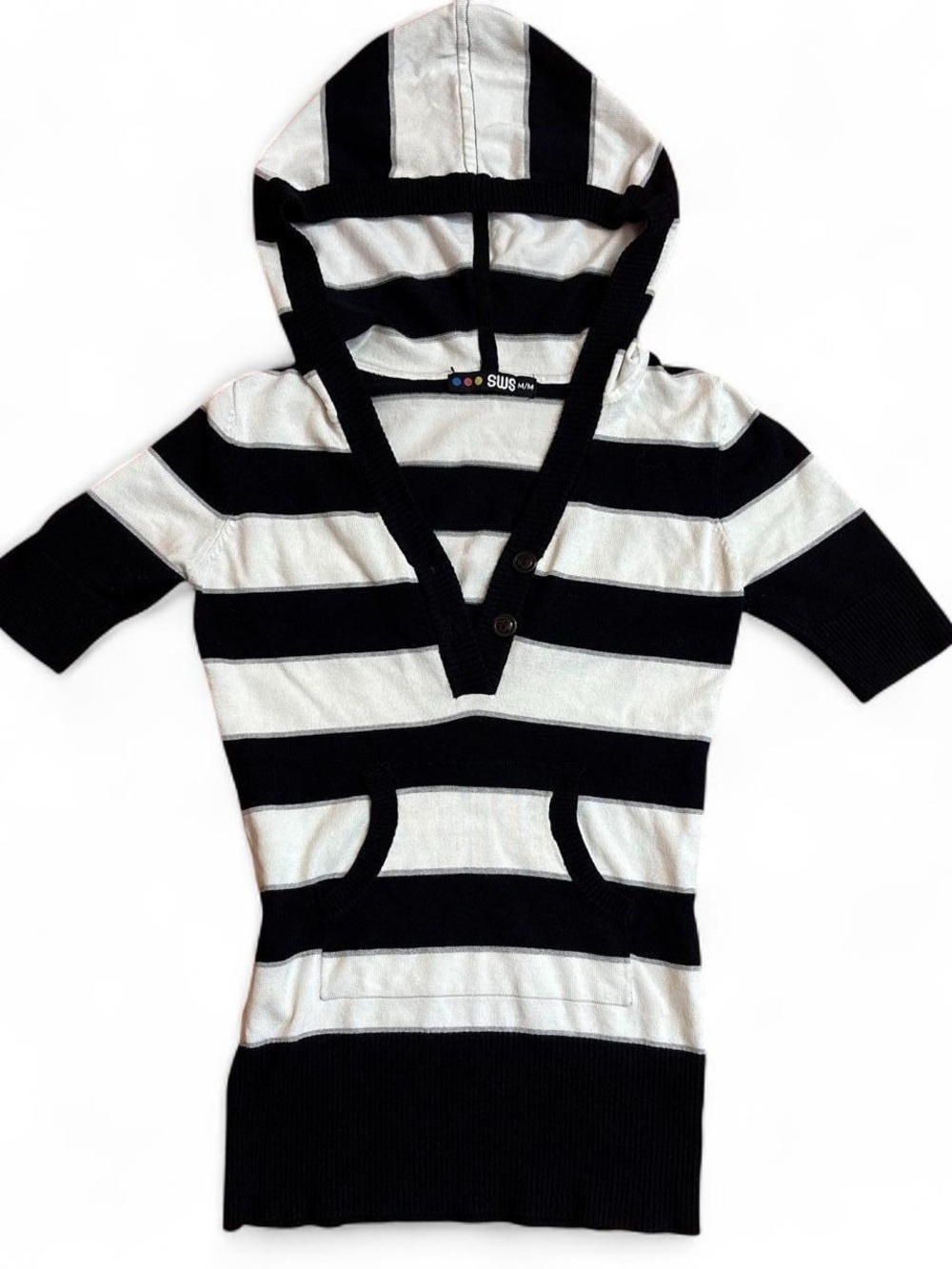 2000s cropped stripped hoodie